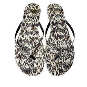 37.5 House of Harlow 1960 Colton Snake embossed Leather Flip Flop  Sandals